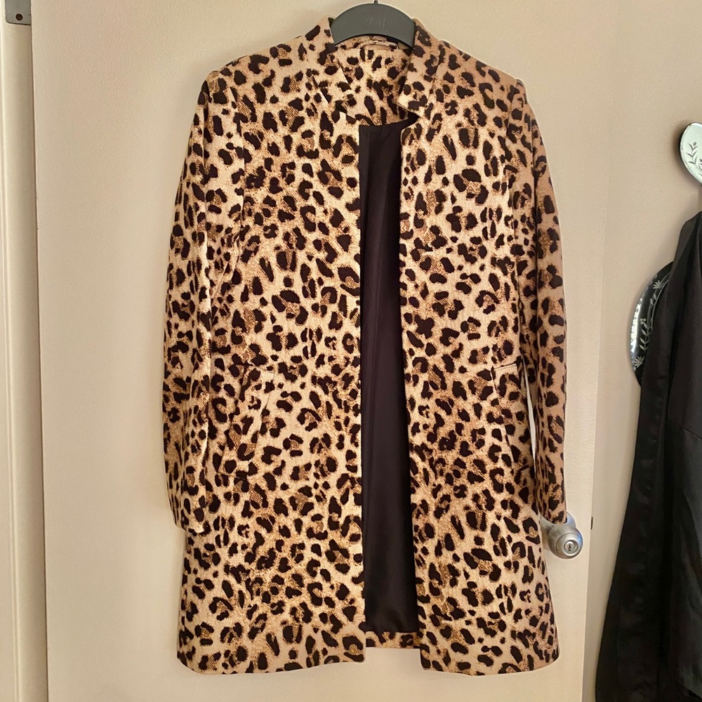 Leopard Cotton Blend Coat BEST OFFER